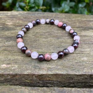 bracelet triple protection grenat