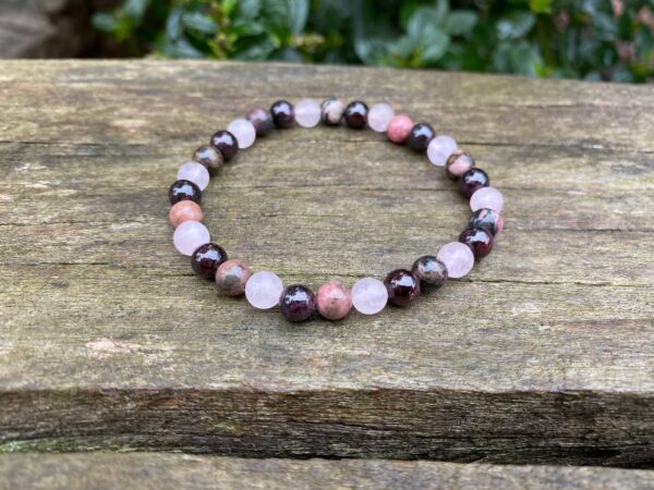 bracelet triple protection grenat