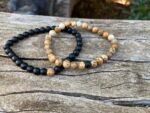 bracelets de distance agate noire et crazy lace