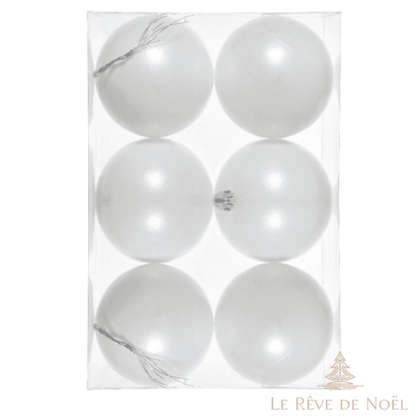 boules de noellumineux blanches 8 cm