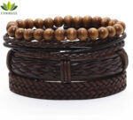 bracelets tendance pour homme en cuir et bois