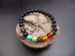 bracelet 7 chakras pierre de lave