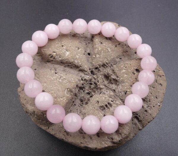bracelet en quartz rose paix et amour