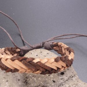 bracelet réglable en cuir tressé