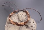 bracelet cuir tressé naturel chocolat