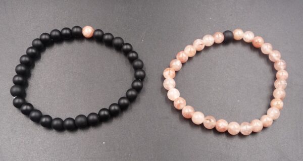 bracelets pour couples agate noire