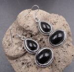 boucles d'oreilles ethniques berbères en onyx