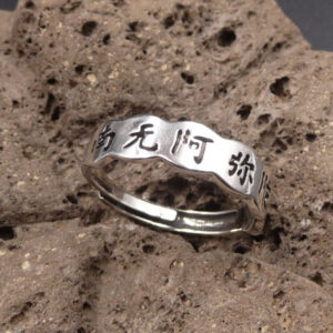 bague bouddhiste en argent