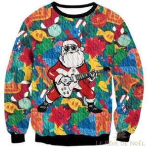 Pull Père Noel Rockeur en scène