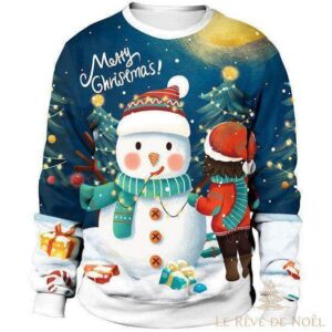 pull de Noël Bonhomme de Neige