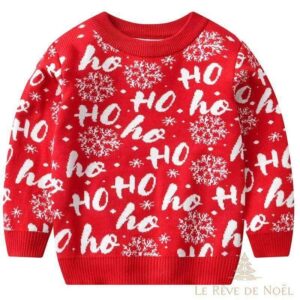 Pull de Noël enfant rouge et blanc