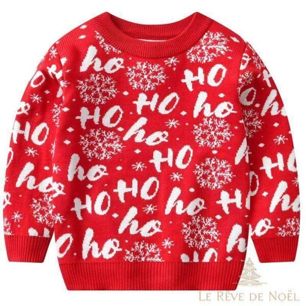 Pull de Noël enfant rouge et blanc