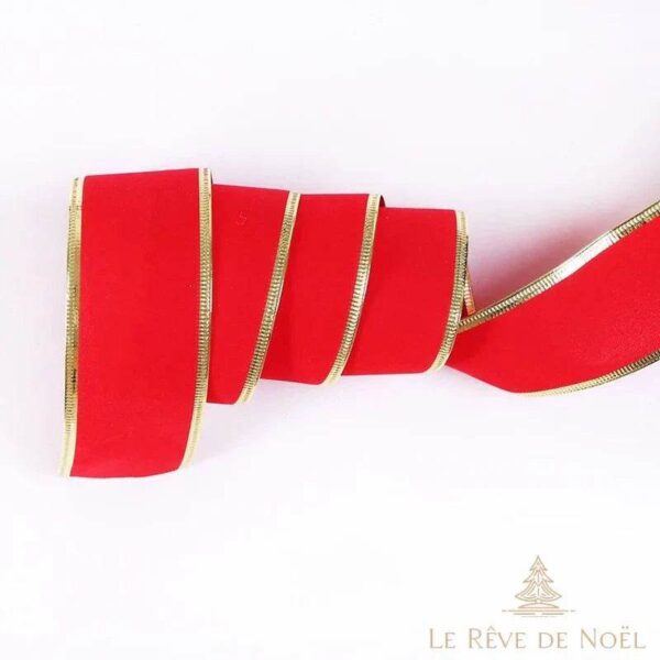 Ruban rouge de Noël lumineux