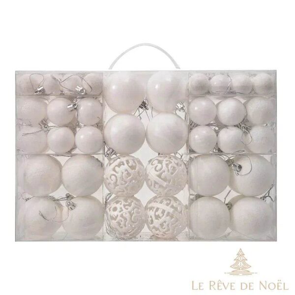 lot de boules de Noël blanc élégantes