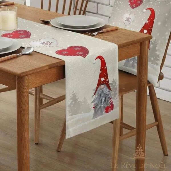 Chemin de table Noël blanc
