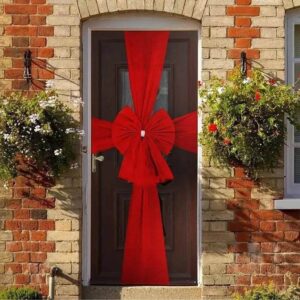 ruban rouge porte Noël