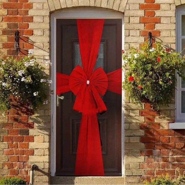 ruban rouge porte Noël