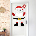 Porte avec stickers Noël
