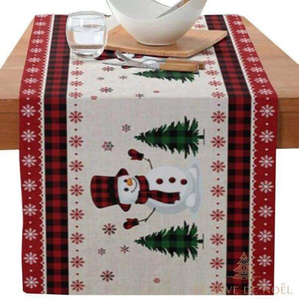 chemin de table Noël rouge