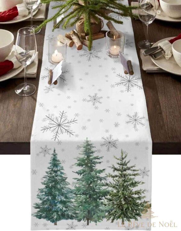 chemin de table Noël argent élégant