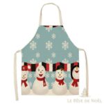 tablier Noël Bonhomme de neige blanc