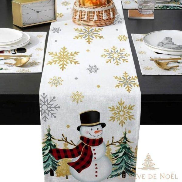 Chemin de table Noël or festif