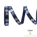 Ruban Noël bleu étoilé