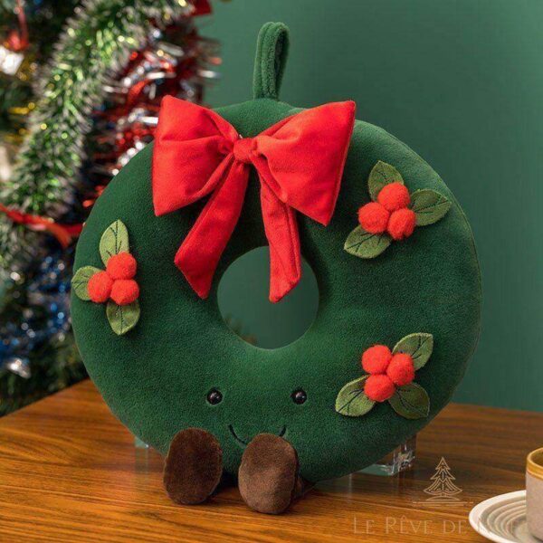 peluche couronne de Noël douce et festive