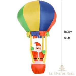 Structure de Noël gonflable Père Noël montgolfière