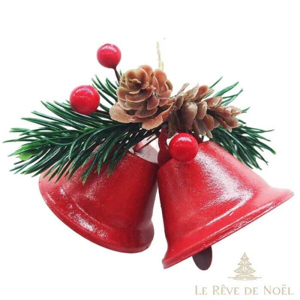 cloche de noellumineux double cloche rouge
