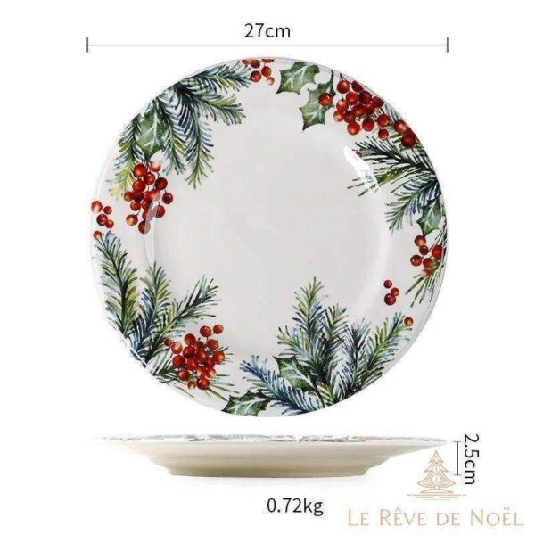 assiette de noël verte festive
