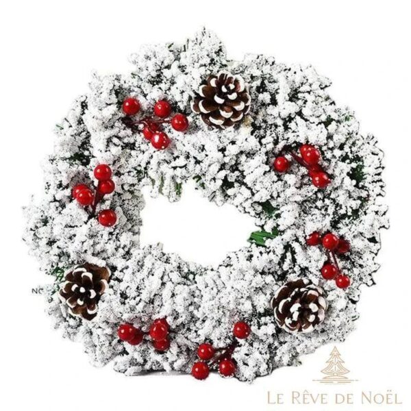 couronne de noël blanche élégante
