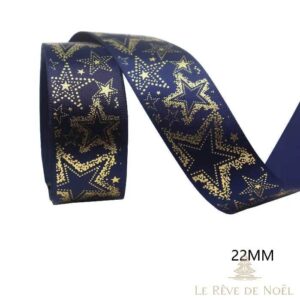 Ruban Noël bleu sur sapin