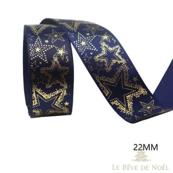 Ruban Noël bleu sur sapin