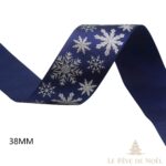 Paquet cadeau avec ruban Noël bleu