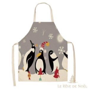 tablier de Noël avec pingouins