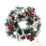 décoration festive couronne blanche