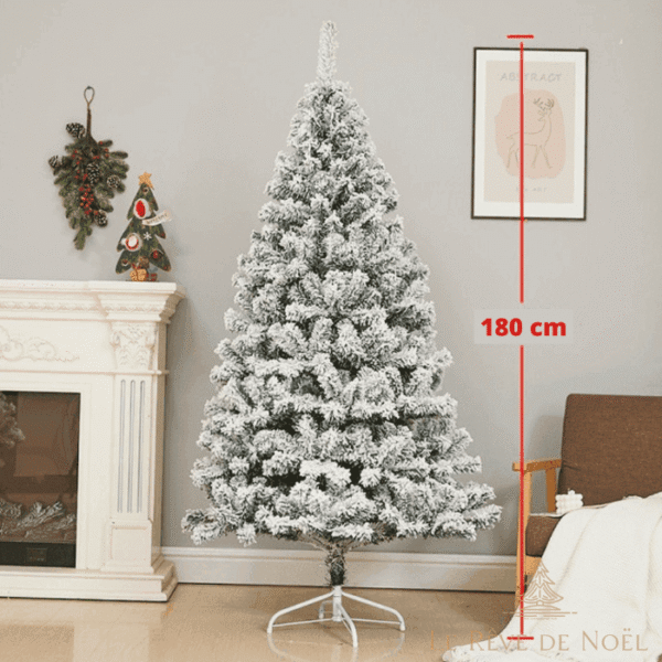 Sapin de Noël artificiel blanc lumineux de 180 cm