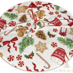 Tapis Noël rond pour pied de sapin