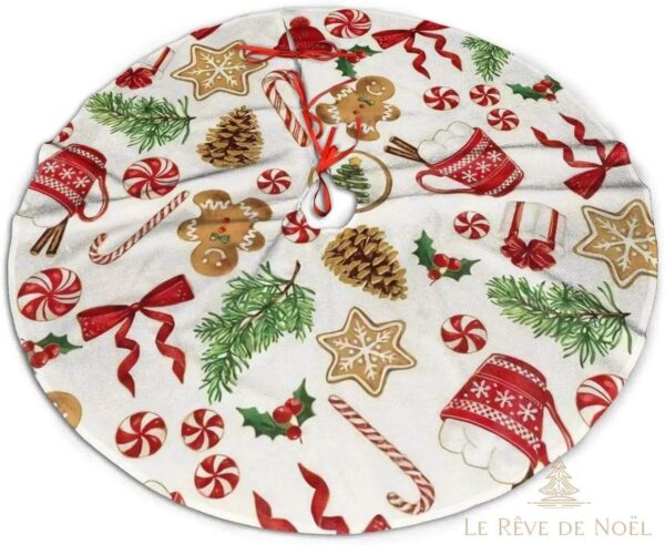 Tapis Noël rond pour pied de sapin
