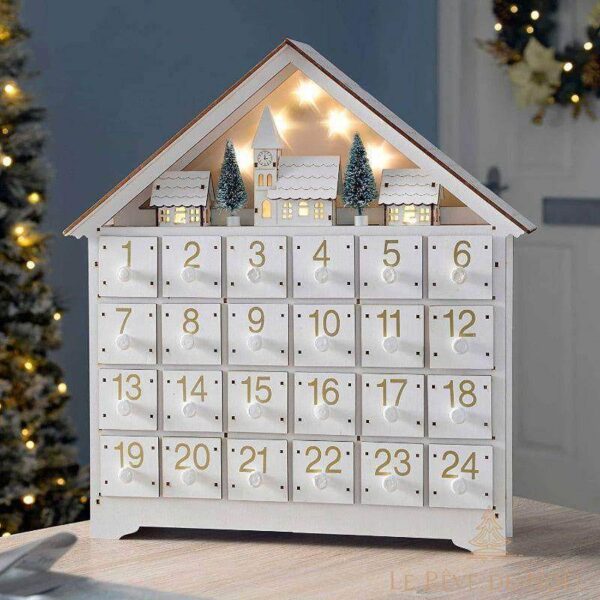 calendrier de l'avent maison avec lumière Led