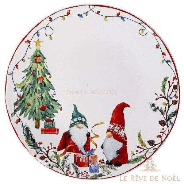 assiette pour table de Noël élégante
