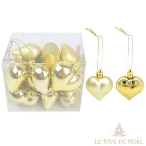 Boules de Noël coeur Or