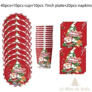 assiette de Noël jetable