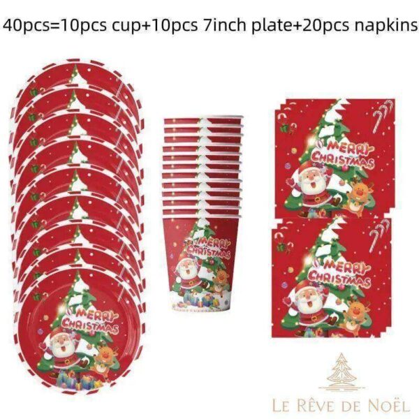 assiette de Noël jetable