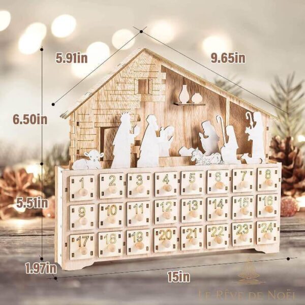 Calendrier de l'avent Crèche LED lumineux