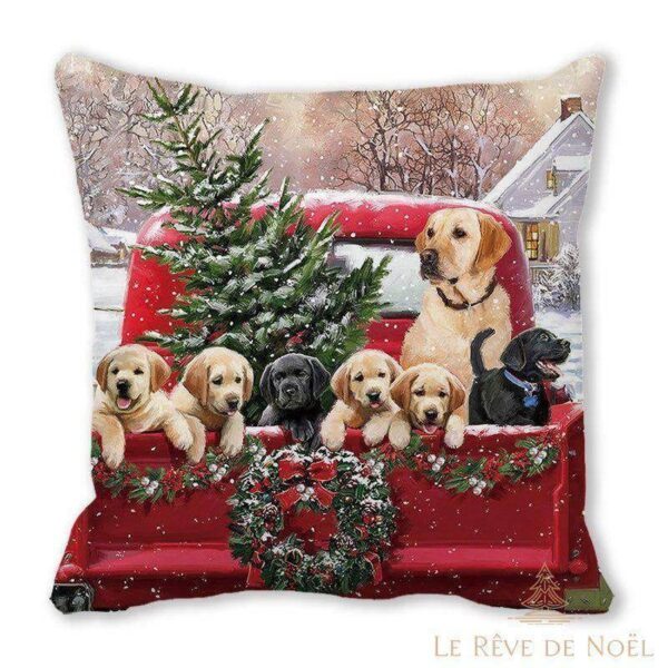 housse de coussin rouge festive