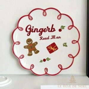 assiette de Noël rouge festive