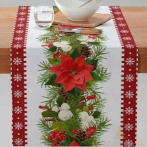 chemin de table Noël vert