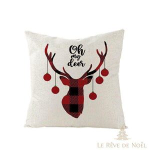 Housse de coussin de Noël Tête de renne